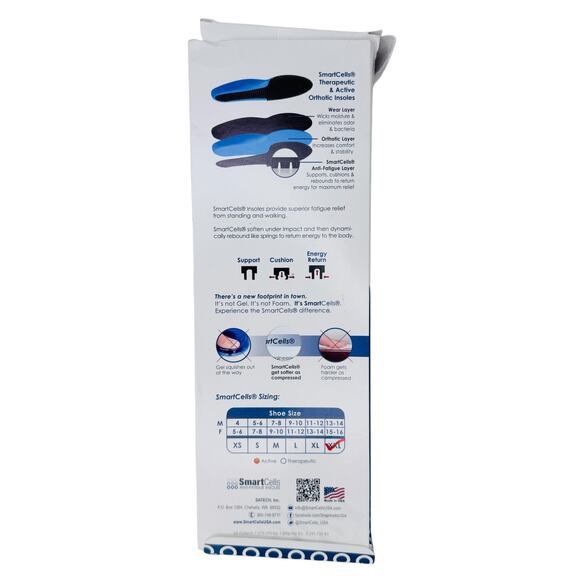 SmartCells Anti-Fatigue Therapeutic & Active Orthotic Soft Insoles Size 2XL - Picture 6 of 8